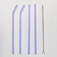 4pc Reusable Glass Straws Water Cup Straw Cup Colorful Heat Resistant Glass Straw with Cleaning Brush Drinking Milk Tea - Brooklyn Home - 0