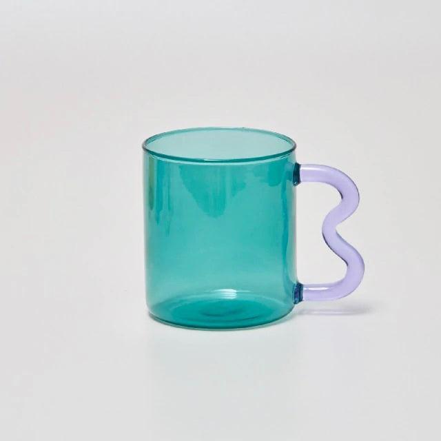 Wavy Glass Mugs - Heat Resistant - Hand Blown Glass - Brooklyn Home - Drinkware