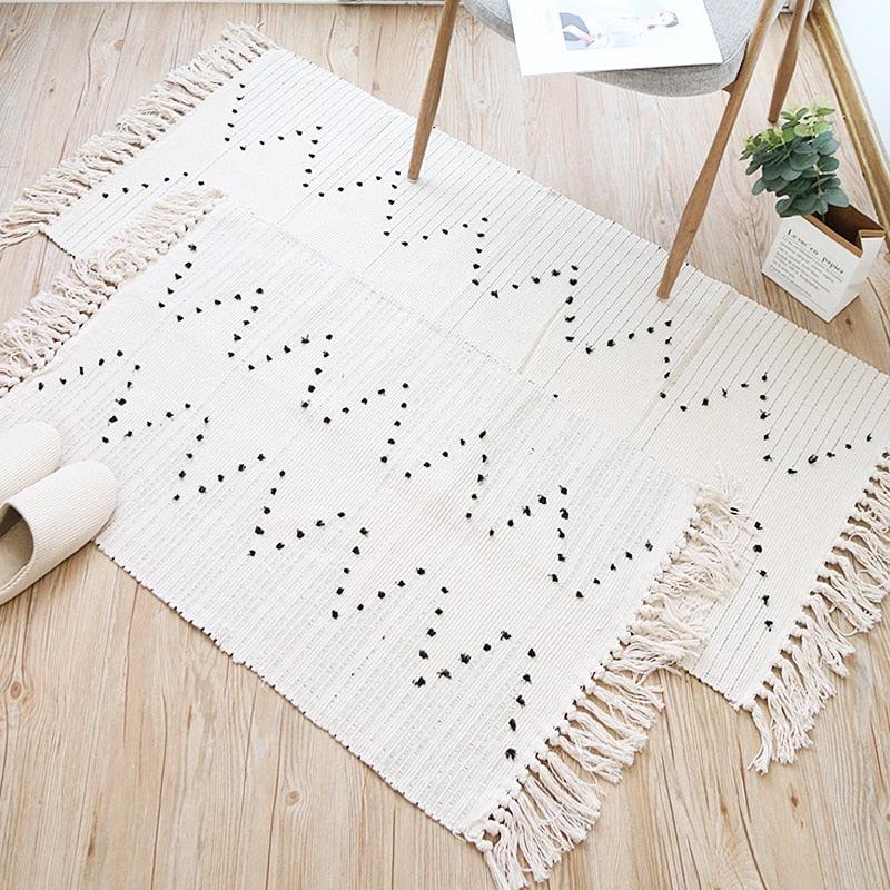 White Tassel Rug - Brooklyn Home - Rugs