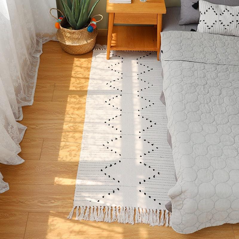 White Tassel Rug - Brooklyn Home - Rugs